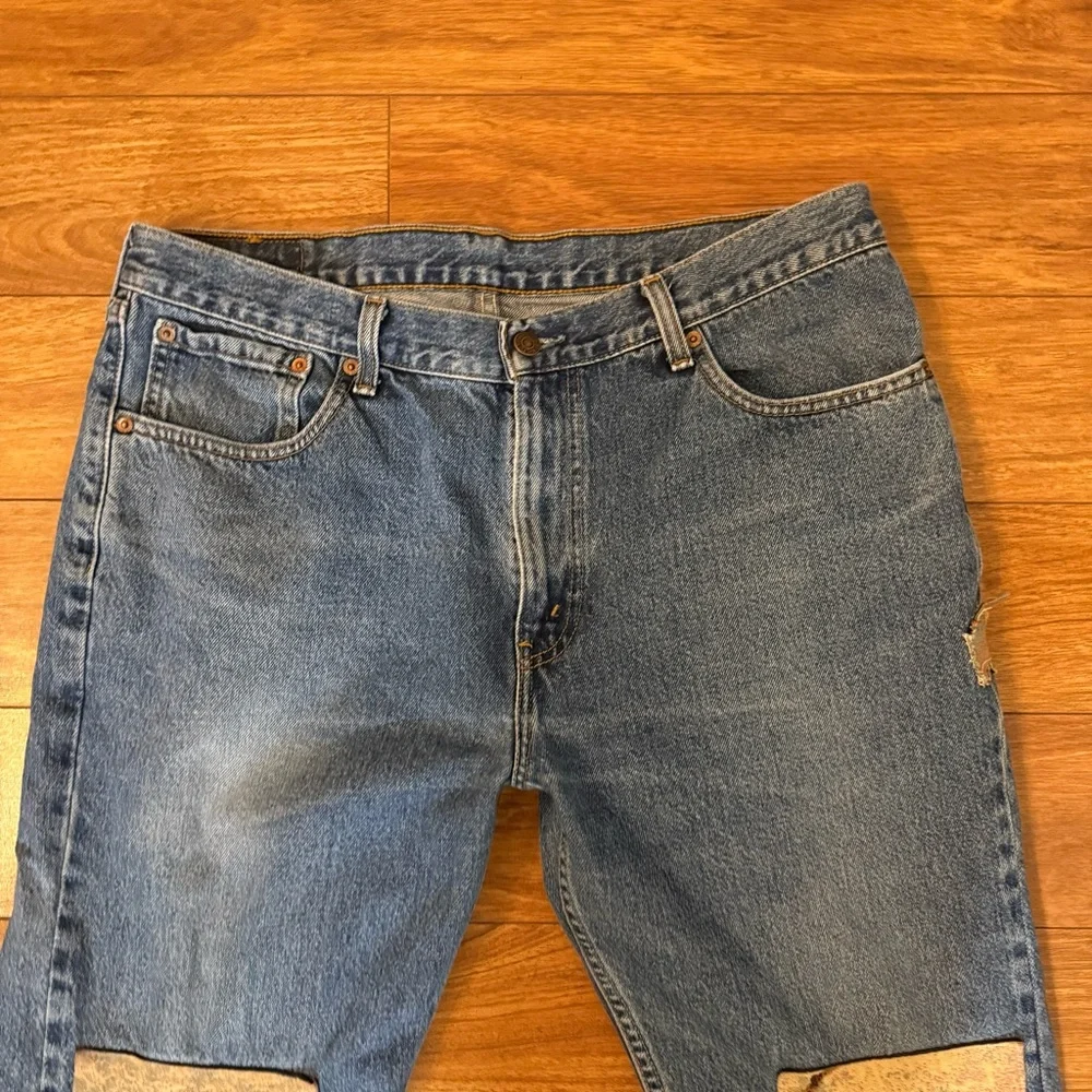 ✨ Levi’s 501 Custom Art Patch Jeans – Michelangelo Hands Mens - Picture 4 of 15